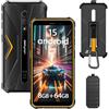Ulefone Armor X12 Pro Android 15 Telefoni Portatile Infrangibile, 8GB+64GB/SD 256GB, Rugged smartphone,8MP+13 MP, 5.45 pollice Batteria 4860 mAh, 4G Dual SIM/NFC/GPS/IP69K Arancione