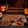 Lanpn 42x76cm Zerbino cocco Halloween, Zucca Strisce Antiscivolo Gomma Naturale Tappeto Porta Ingresso Esterno Esterni Tappeto Antiscivolo Zerbino Ingresso Halloween Decorazioni