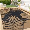 Homaxy Tappeto da esterno impermeabile, antiscivolo, reversibile, in plastica, facile da pulire, per campeggio, patio, spiaggia, picnic, cortile, 120 x 180 cm, marrone e nero