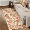 HUGEAR Tappeto Corridoio 60x180cm Beige Moderno | Pelo Corto,Antiscivolo,Scendiletto,Lungo,Motivo Floreale,Lavabile in Lavatrice