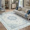 PureCozy Tappeto Salotto 160x230cm Blu Vintage | Antiscivolo, Lavabile, Camera da Letto, Sala, Soggiorno, Cameretta, Ufficio, Pelo Corto, Morbido, Grande