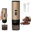 UEXEDO Macchina da caffè espresso elettrica, macchina da caffè portatile, 3 in 1, ricaricabile, compatibile con caffè macinato e capsule, per ufficio, campeggio, escursionismo (kaki)