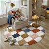 HUGEAR Tappeto Rotondo 120cm Multicolore Bianco Morbido