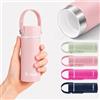 Exllena Borraccia Termica Piccola 200 ml con Rivestimento in Ceramica - Mini Borraccia Termica Compatto, Manico Regolabile e Coperchio Antigoccia - Perfetta per Sport, Viaggi e Uso Quotidiano(Rosa)