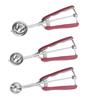 ZONADAH Set di 3 porzionatori per gelato in acciaio inox, paletta per biscotti 3 cm, 4 cm, 5 cm, pala per palline, pasta per alimenti, cucchiaio per frutta, patate, gelato, cupcake