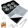 TLDBATICE 2 Pezzi Stampo Ghiaccio, Stampi per Ghiaccio con Coperchio, Cubetti Ghiaccio Silicone con Imbuto e Pinza per Cocktail, Whisky, Vino, Frutta, Puree di Frutta, Gelati