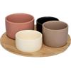 SG Secret de Gourmet Secret de Gourmet - Set da aperitivo in bambù e ceramica wavy bliss da 5 pezzi