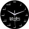 URPIZY Orologio da parete con note musicali, 30 x 30 cm, orologio decorativo nero, per la casa, musicale, elegante, decorazione da parete, per soggiorno, sala musica, studio, elegante decorazione per
