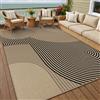 PureCozy Tappeto da Esterno Salotto 160x230cm Lavabile Antiscivolo Tapette Marrone Nero Tappeti Juta Simil Carpet Camera da Letto Giardino Balcone Terrazza Impermeabile Rug