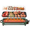 Wkantlaes Griglia Elettrica Senza Fumo, Piastra Elettrica Coreana 2 in 1 Griglia per Barbecue Griglia da Tavolo per Raclette, Piastra Elettrica per Interni per Cafe Restaurant Party Buffet 1350W