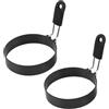 Godneei 2 Pezzi Stampo Pancake Acciaio Inossidabile Con Manici Pieghevoli In Silicone Antiaderente Stampo Uovo Per Preparare Uova Al Tegamino, Frittelle E Hamburger