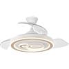 FABRILAMP Ventilatore da soffitto DC Sultan, dimmerabile con telecomando (68W 3CCT 4960lm), bianco e faggio