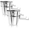 com-four® 2x Secchiello per Champagne con Supporto da Tavolo | Secchiello Refrigerante per Spumante - Vino e Champagne - Elegante Secchiello per Vino in Acciaio Inox per Bevande Fresche