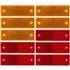 Wafuesh Catarifrangente Rettangolare Universale - Pack da 10 Pezzi Giallo e Rosso, Riflettente per Rimorchio, Moto, Bici, Auto e Trattori, Facile da Installare e Resistente alle Intemperie