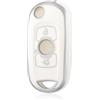 OFF WE GO Custodia Chiave Cover Chiave Guscio Chiavi per Opel Vauxhall Astra K Insignia B Zafira C Mokka Coprichiave Macchina Copri Chiavi Telecomando Auto Portachiavi, Argento Bianco