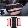 VAGCARS Cuscino per Bracciolo Auto Aggiornato, Copertura in Pelle per Console Centrale con Sacchetti Portaoggetti, Cuscino Impermeabile per Console Centrale, Scatola Portaoggetti Universale per Bracciolo Auto