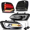 VLAND Motor luci anteriori e posteriori con Polo 5 6R 6C 2009-2017 [non compatibile con Polo GTI/R], con indicatore di direzione sequenziale (fumo)