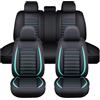 ZHISHIGUO Copri Sedili Auto Per MG MG3 Full Hybrid 2024 2025 2026, Pelle Set Completo Impermeabile Auto Accessori Interno, Set Copri-Sedile Anteriori Posteriori(Blue-Green)