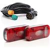 XPOtool Set 2 luci posteriori RFS T1 con cavo a 7 poli da 5 m per illuminazione rimorchi