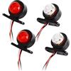 MxyVrix Set di 4 Luci di Posizione Laterali a LED 12V 24V Rosso Bianco per Camion Rimorchio Furgoni, Indicatore di Ingombro per Maggiore Visibilità e Sicurezza Stradale