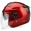 LIONCIANO Casco Per Adulti Con Doppia Visiera, Fibbia Di Sicurezza a 7 Paragrafi, Calotta In Abs Combinata Con Strato Tampone In Eps Per Fornire Una Migliore Protezione Alla Guida(Rosso,56-60CM)