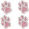NewL 4PCS Adesivo Decalcomania Impronta di Zampe di Cane 3D Nera Chrome per Auto (Rosa Cristallo)