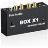 Fosi Audio BOX X1 Preamplificatore Phono, Mini Preamplificatore Giradischi MM Bassissimo Rumore, Preamplificatore Hifi con Cuffia 3.5MM e Uscita RCA/TRS, Polo di Messa a Terra un Alimentazione CC 12V