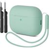 AOTUAO Custodia Compatibile con AirPods Pro 3 Case Cover, Case Protettiva Antiurto in Silicone per AirPods Pro 3a Generazione Custodia con Kit di Pulizia e Silicone Lanyar, Cloud Grey