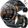 LIGE Smartwatch Uomo GPS, Barometro/Altimetro/Bussola, AMOLED 1,43" Smart Watch Militare con Torcia LED, Chiamate Bluetooth, 170 Modalità Sport, 5ATM, Monitoraggio Salute, Android iOS, DM1-I