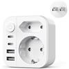 grestar Adattatore Presa Giapponese Italiana, 6 IN 1 Adattatore da viaggio Giappone con 4 USB, 2500W Tipo A Adattatori Presa Cina Filippine America Canada