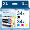 Uiprint 34XL Cartucce d'inchiostro Compatibili per Epson 34 XL Multipack