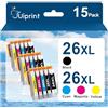 Uiprint 26XL Cartucce d'inchiostro Compatibili per Epson 26 XL, 15-Pack