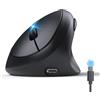 TECKNET Mouse Verticale, Mouse Bluetooth Ergonomico Ricaricabile, Nero
