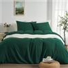 Duvetnova Copripiumino Singolo 155x220 Verde Scuro, Microfibra Prelavata Super Morbida Effetto Cotone, Certificazione OEKO-TEX, 1 Copripiumino 155x220 + 2 Federe 80x80 cm