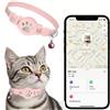 Drqzwp Collare Gps gatto (solo IOS), Gps per Gatti Senza SIM Senza Abbonamento, Localizzatore GPS per Gatto Funziona con apple Find My (Collare + localizzatore rosa)