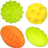 FANCY PETS Set di 4 palle per cani in PVC - Palline da masticare e abbracciare per cani di piccola taglia e cuccioli, palla a buco 8 x 5 cm, palla da rugby 9 x 6 cm, palla con punte Ø 7 cm, diametro