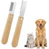 OFFCUP Spazzola per Cani, 2 Pettine Cane E Gatti, Cardatore Sottopelo, Sottopelo Pettine, Manico in Legno Antiscivolo per Togli Peli Morto & I Nodi