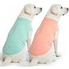 Spark Paws T-shirt per cani con protezione solare SPF30, leggera, traspirante e ad asciugatura rapida per cani con pelle sensibile - Pesca e Menta (Confezione da 2) - 2XL