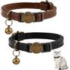 Omnikryp 2 Pezzi Collare Gatti, Regolabile Collarino Gatto, Collari per Gatti in Pelle, Collare Cani Antistrozzo, con Campanello Collari di Sicurezza, per Gatto e Cani di Piccola Taglia (19-30 cm)