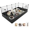 Aystkniet Gabbia Coniglio Nano da Interno con Rivestimento Impermeabile sul Fondo, Gabbia per Porcellini Findia 122 cm x 60 cm x 40 cm, Recinto per Piccoli Animali come Tartarughe, Gattini