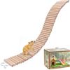 Generic Ponte per criceti - Rampa pieghevole in legno per piccoli animali, giocattolo per scala, accessorio interattivo per gabbia, mini recinzione per animali domestici, rampa da gioco masticabile per topo