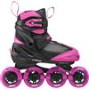 ROCES Moody X Girl - Pattini in Linea per Bambina e Ragazza - Pattino a Rotelle Allungabile con Pulsante, Telaio in Alluminio e Cuscinetti ABEC 3 (Black-Pink, 30-35)