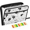 KLL Accordian - Cartella Porta Documenti con 13 Tasche, Impermeabile, Espandibile, Formato A4, Formato Lettera, Ricevute, per Casa, Ufficio, Classe, Viaggi, Simpatici Gatti