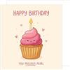 Edition Seidel Premium Biglietto di auguri quadrato con busta. Auguri di buon compleanno inglese Happy Birthday per Donne Amiche Ragazze cupcake kawaii cuori (GQ606 SW026)