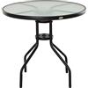 Outsunny Tavolino da Giardino con Foro per Ombrellone Ф80 x 72 cm Nero