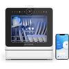 BLITZHOME Mini lavastoviglie BLITZHOME controllo smart app, 8 programmi, lavastoviglie da tavolo portatile, serbatoio dell'acqua da 5 l, utilizzabile con/senza collegamento acqua, asciutto, prenotazione
