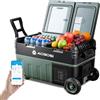 AAOBOSI 30L Frigo Portatile, Dual Zone, Frigo da Campeggio con APP, Illuminazione a LED, 12/24V e 100-240V, Porta di Ricarica USB, -20°C a 20°C, Frigorifero Portatile per Viaggi All'aperto
