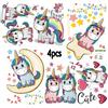 Kibi Store 2 Pezzi Adesivi Muro Unicorno Arcobaleno Adesivi Da Parete Per Cameretta Bambina Adesivi Murali Decorazione Stickers Muro Vinile Impermeabile 40x60 Cm