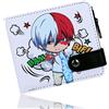 Roffatide Anime My Hero Academia Todoroki Portafogli per Ragazzi Portafoglio corto in Ecopelle Bi-Fold Portafoglio Sottile da Viaggio con tasca portamonete Bianco