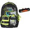 Mitama Zaino New Plus URBANSMILE, Nero, Ergonomico, Robusto + Astuccio Mitamini Animals Mitama, Chiusura con Zip, In Silicone, Nero, Bambino, Scuola Elementare